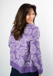 Purple Fossil Knit Cardigan