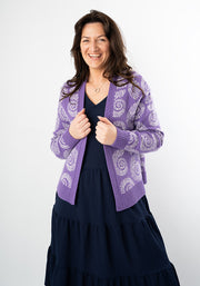 Purple Fossil Knit Cardigan