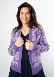 Purple Fossil Knit Cardigan