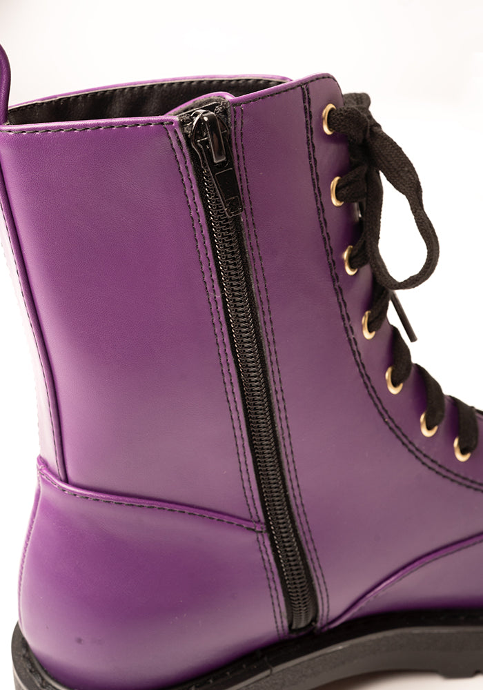 Fourth angle of Purple Lace Up Boot