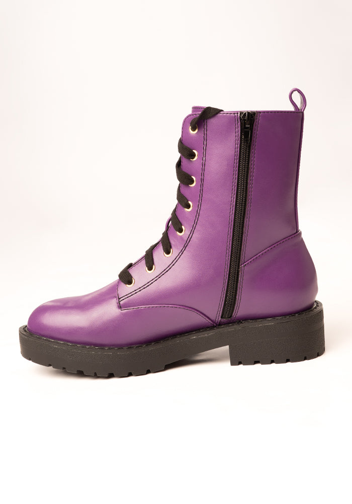 Fifth angle of Purple Lace Up Boot