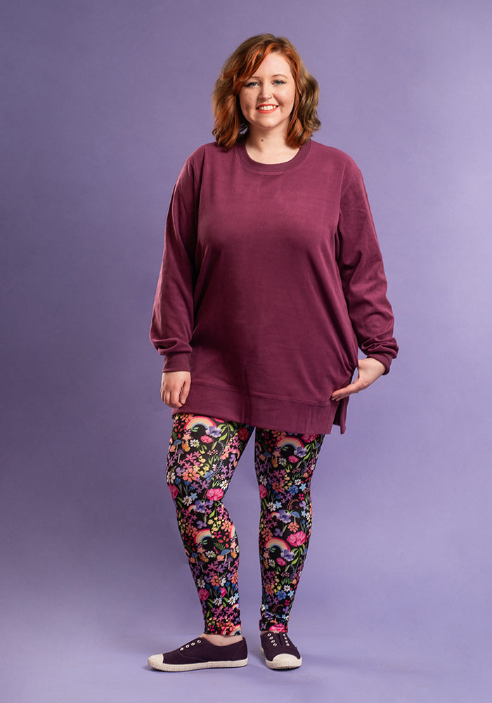 Sixth angle of Purple Longline Popsy Sweatshirt