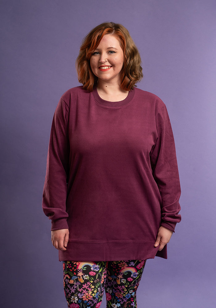 Fifth angle of Purple Longline Popsy Sweatshirt
