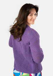 Purple Open Knit Cardigan