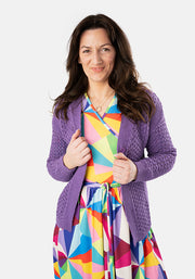 Purple Open Knit Cardigan