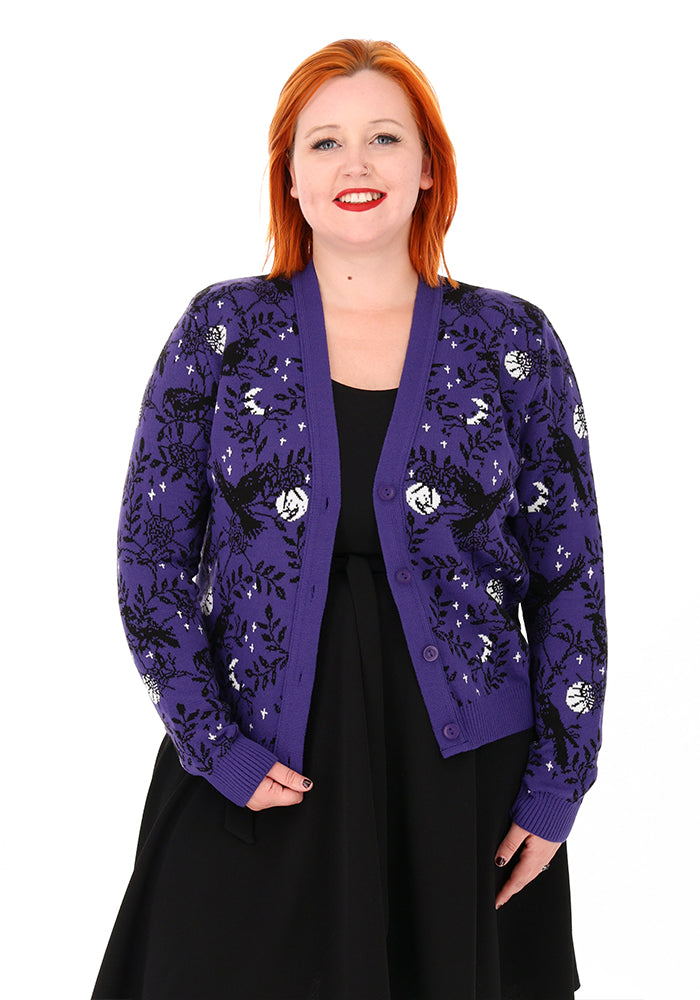 Purple Raven Knit Cardigan
