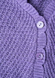 Purple Scallop Short Sleeve Cardigan