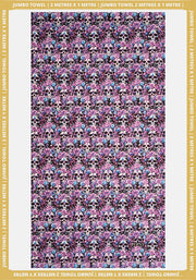 Purple Floral Skull Print Jumbo Bath Sheet