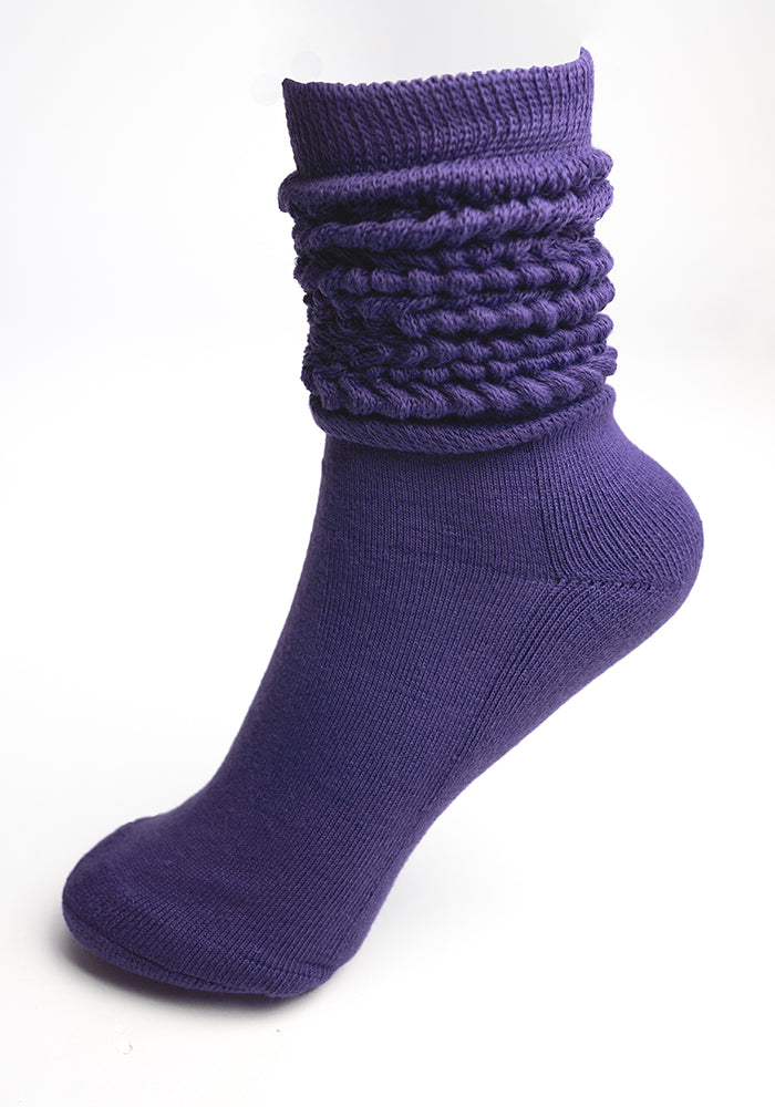 Purple Slouchy Boots Socks