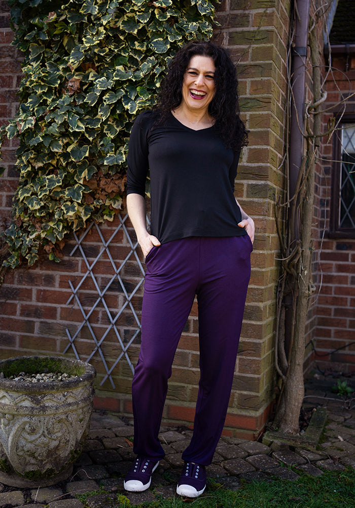 Taylen Dark Purple Viscose Harem Pants