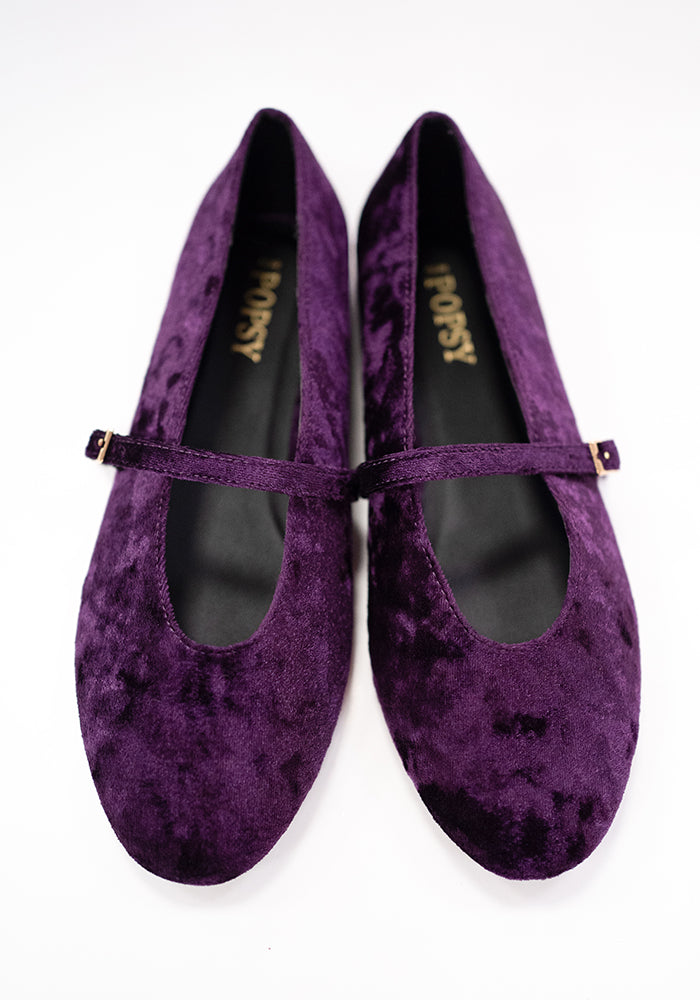 Fifth angle of Purple Velvet Ballet Pump