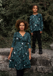 Children's Teal Raven Print Cotton T-Shirt (Ravenna)