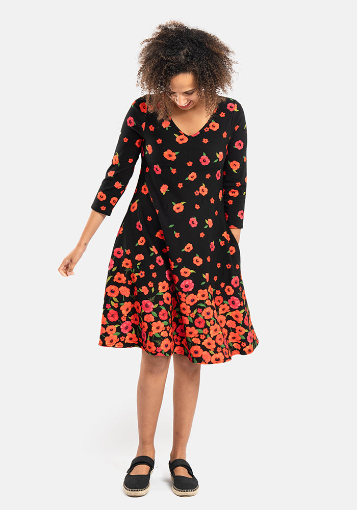 Radley Poppy Border Print Trapeze Dress