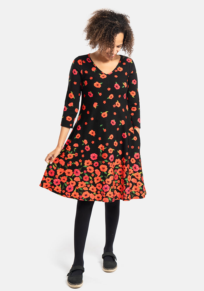 Radley Poppy Border Print Trapeze Dress