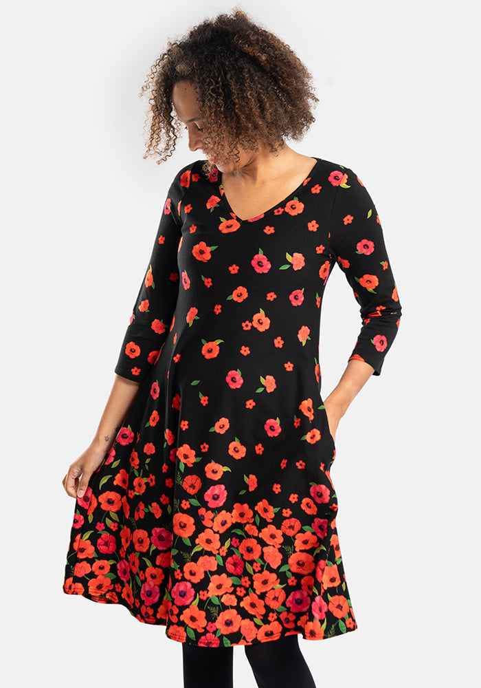 Radley Poppy Border Print Trapeze Dress
