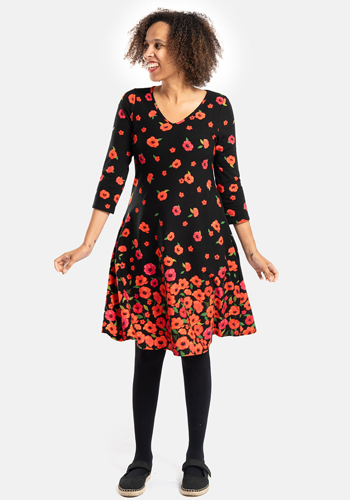 Radley Poppy Border Print Trapeze Dress