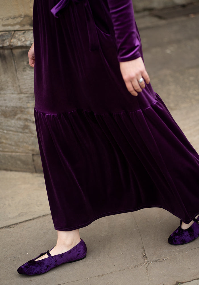 Fourth angle of Raeve Plum Tier Hem Midaxi Dress