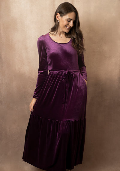 Raeve Plum Tier Hem Midaxi Dress