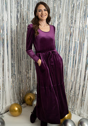 Raeve Plum Tier Hem Midaxi Dress