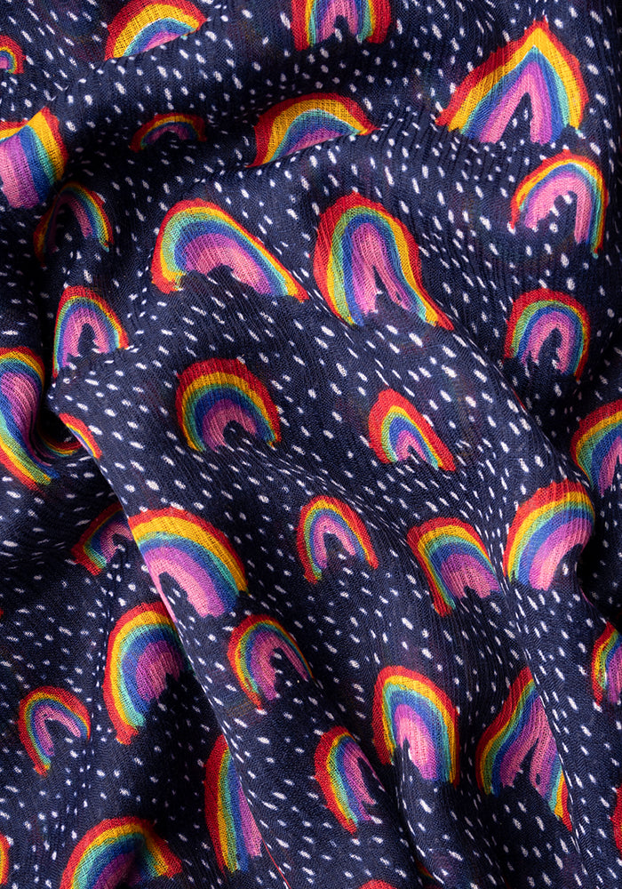 Rainbow Conversational Print Scarf