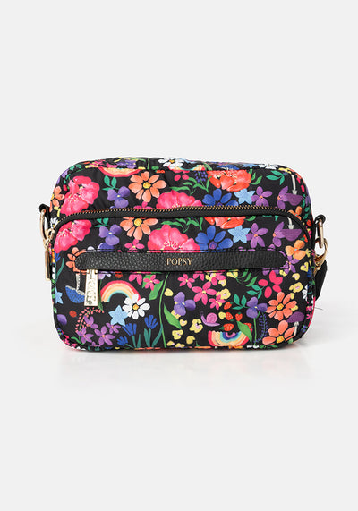 Rainbow Floral Print Cross Body Bag