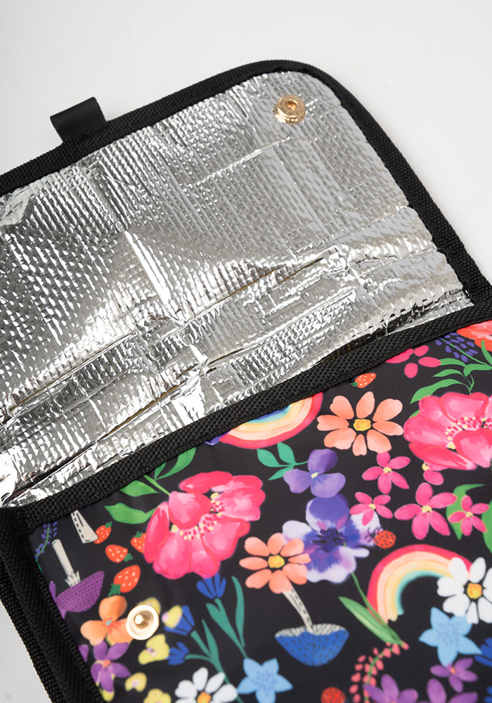 Seventh angle of Rainbow Floral Print Popsy Lunch Bag