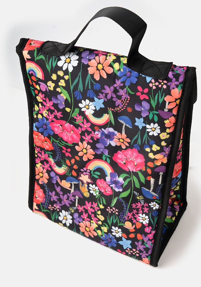 Sixth angle of Rainbow Floral Print Popsy Lunch Bag