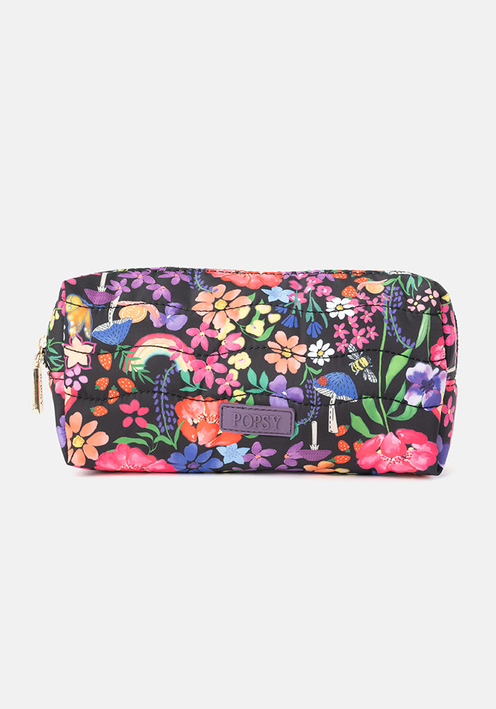 Sixth angle of Rainbow Floral Print Popsy Pencil Case
