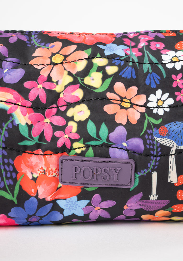 Fifth angle of Rainbow Floral Print Popsy Pencil Case