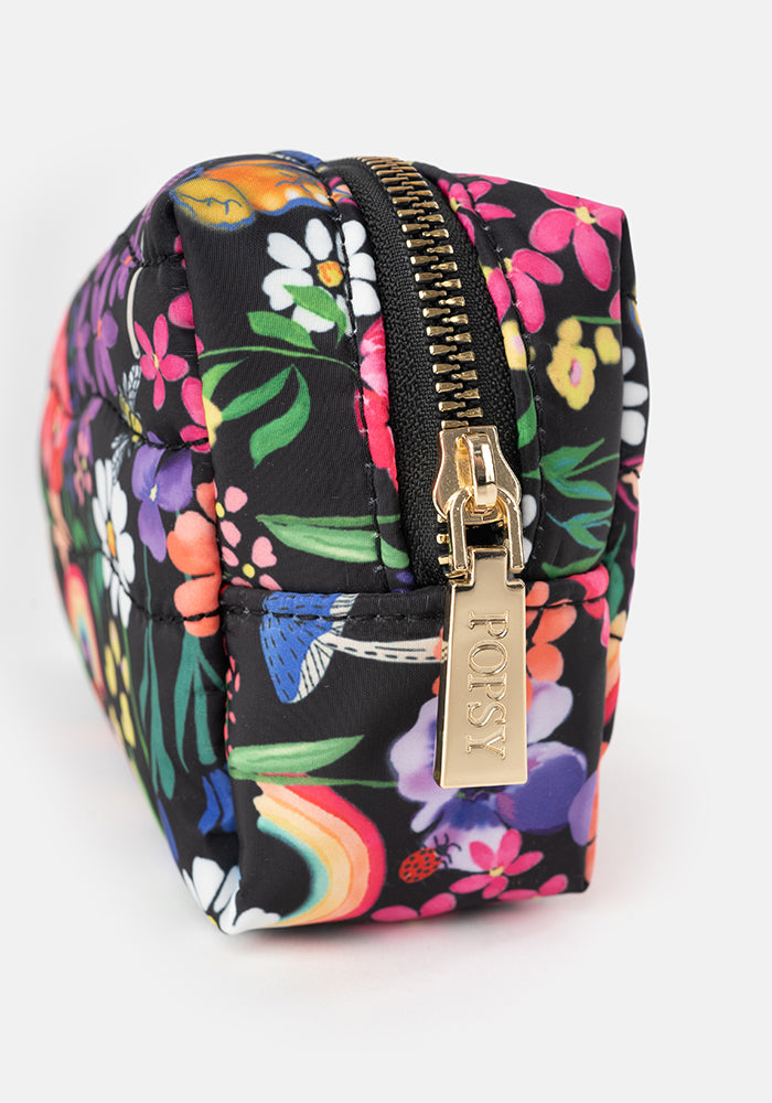 Fourth angle of Rainbow Floral Print Popsy Pencil Case