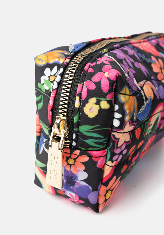 Third angle of Rainbow Floral Print Popsy Pencil Case