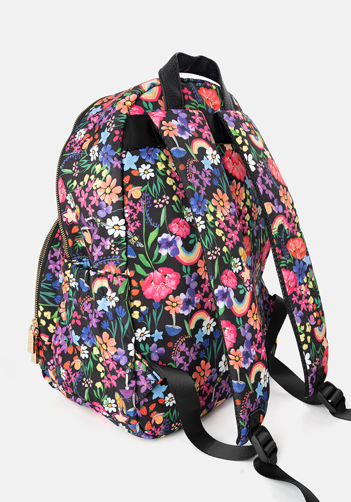 Rainbow Floral Print Rucksack
