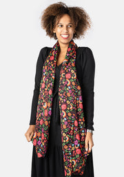 Rainbow Floral Print Scarf
