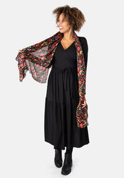 Rainbow Floral Print Scarf