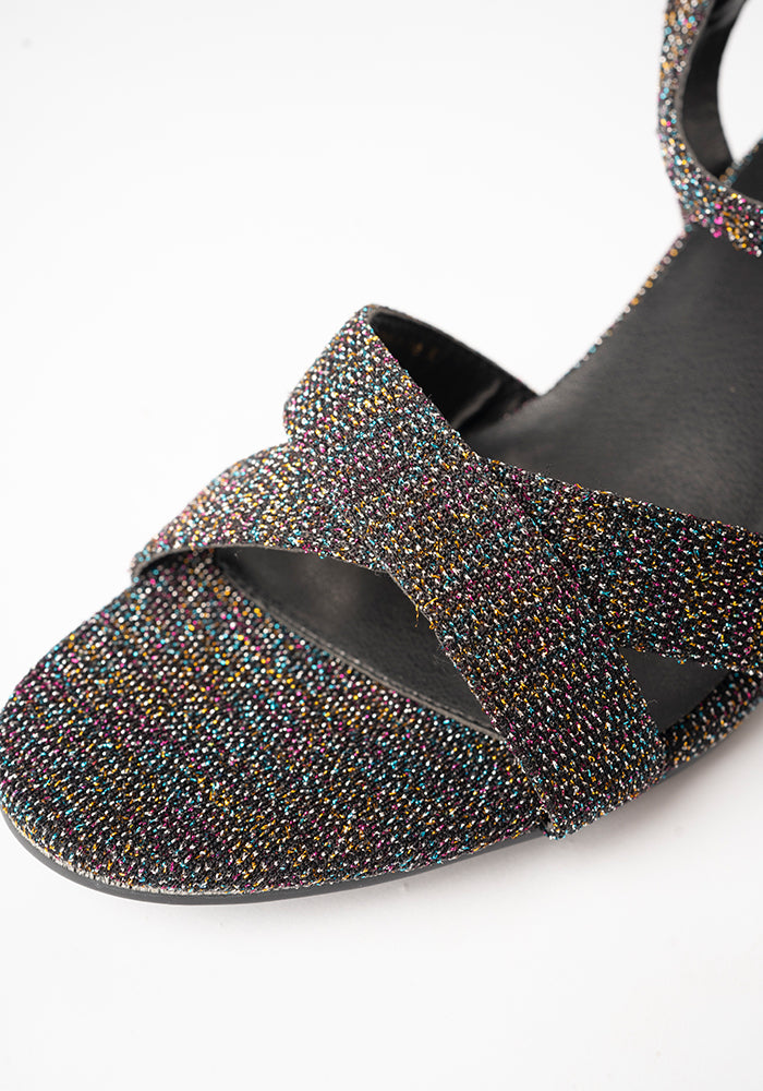 Rainbow Glitter Party Sandals