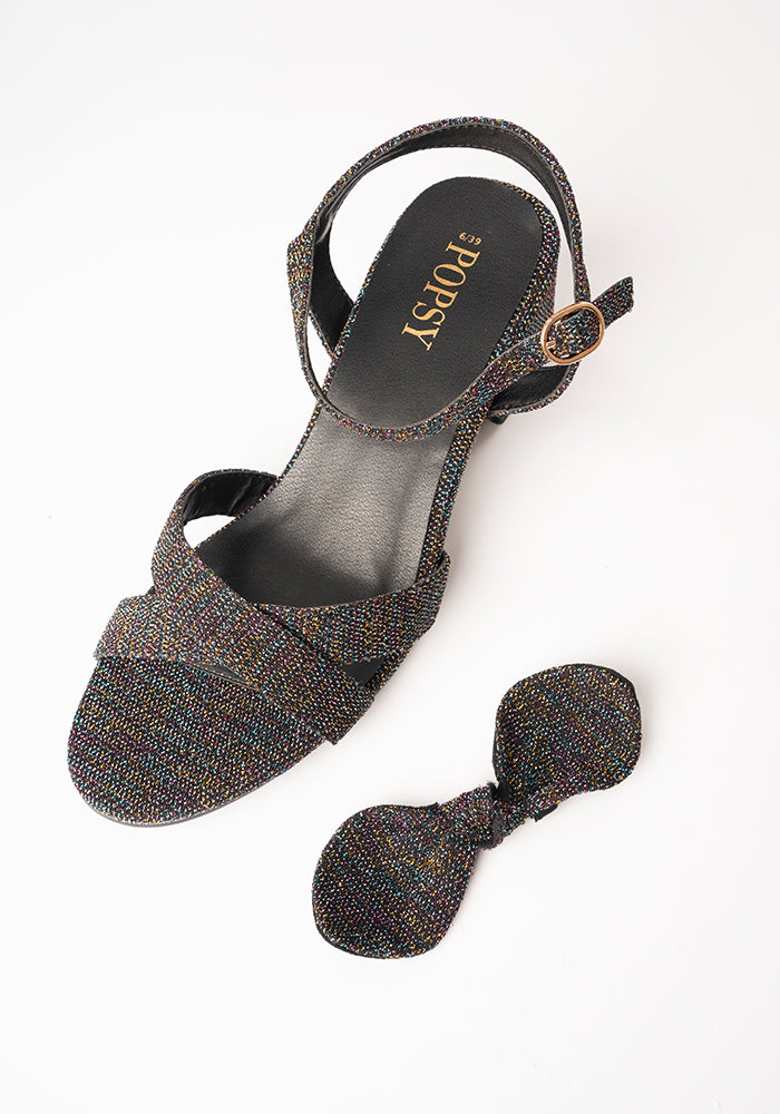 Rainbow Glitter Party Sandals
