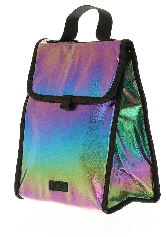 Fifth angle of Rainbow Metallic Insulated Lunch Bag