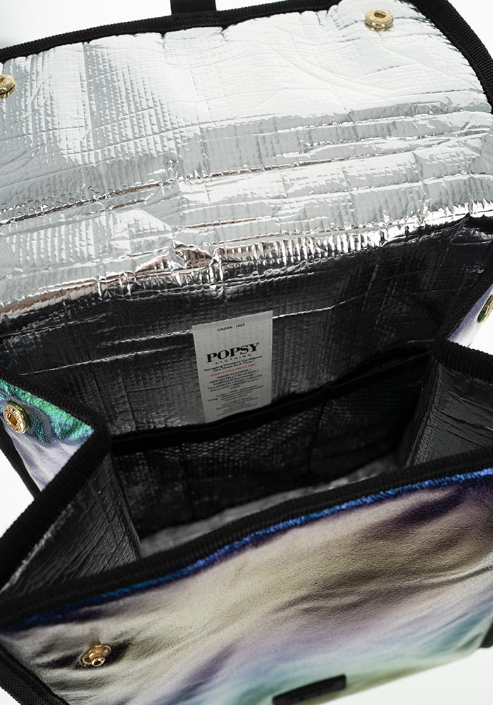 Fourth angle of Rainbow Metallic Insulated Lunch Bag