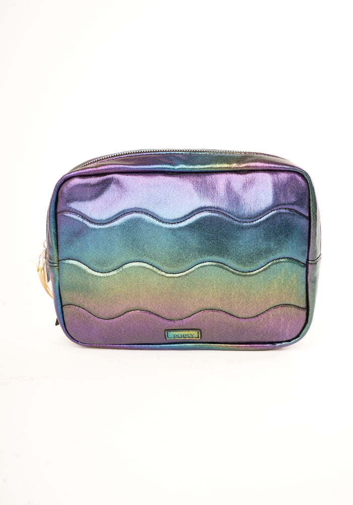 Third angle of Rainbow Metallic Make up Bag