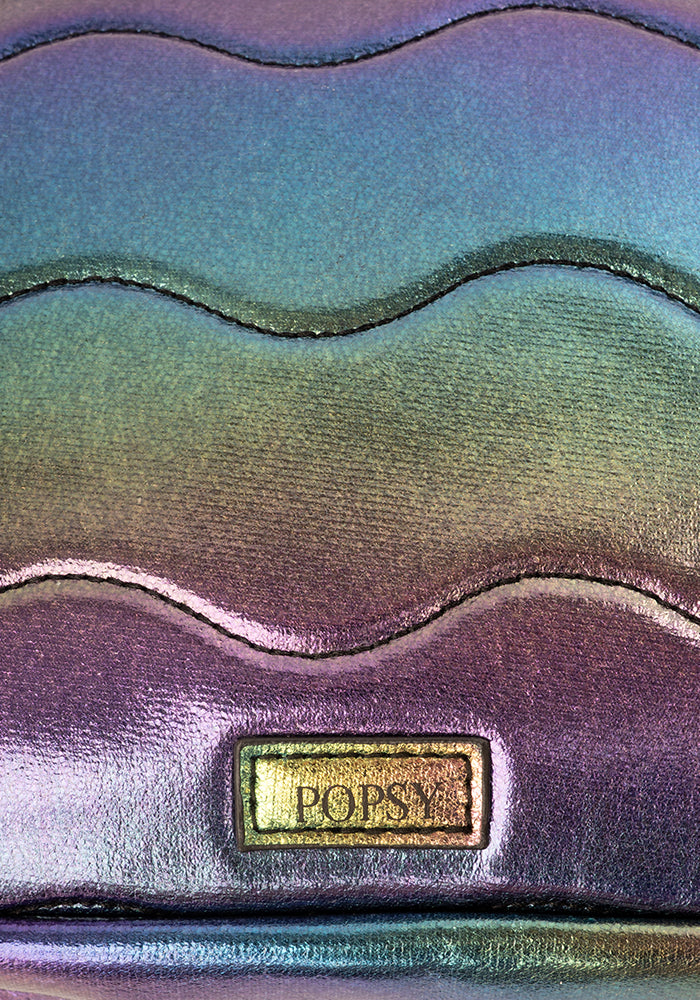 Second angle of Rainbow Metallic Make up Bag