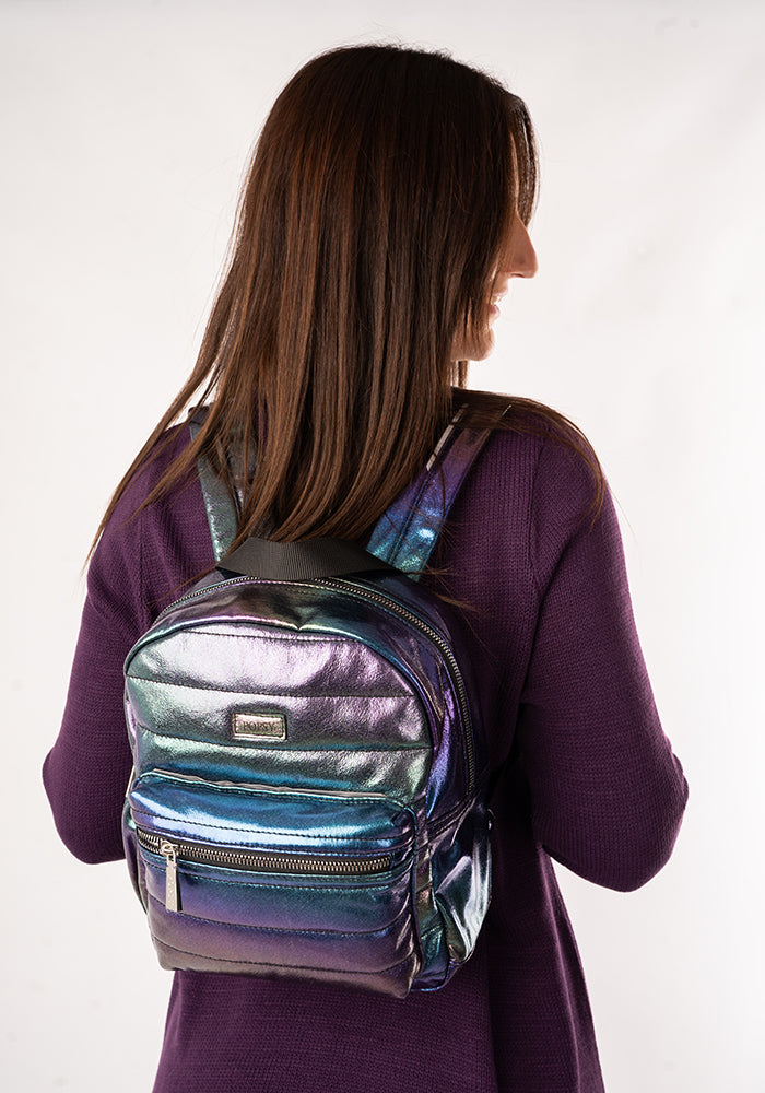 Fifth angle of Rainbow Metallic Mini Rucksack