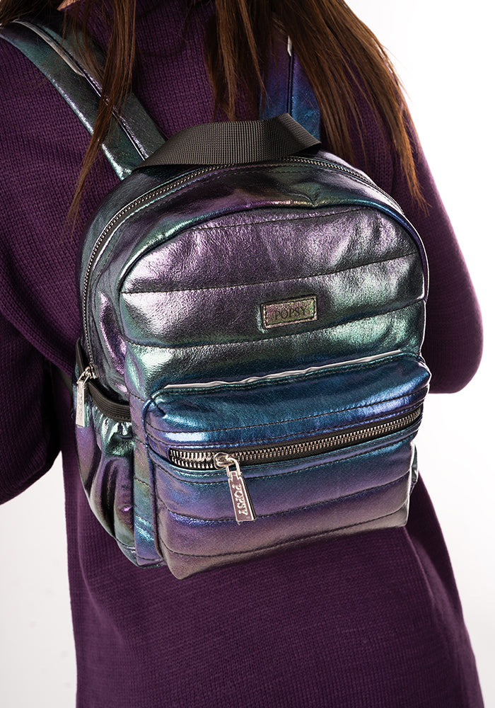Fourth angle of Rainbow Metallic Mini Rucksack