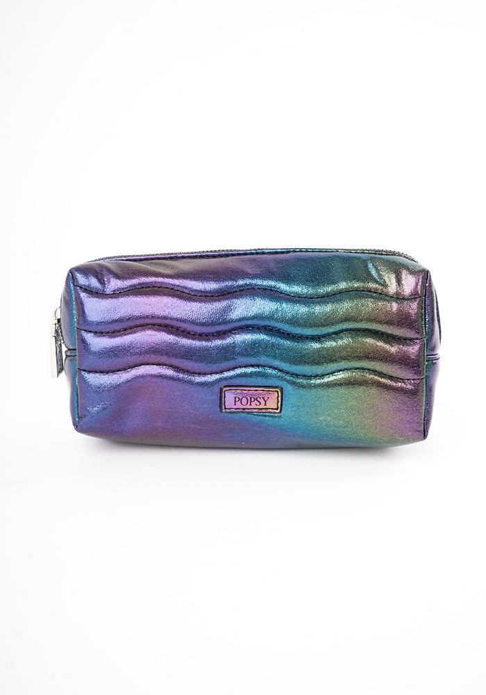 Front view of Rainbow Metallic Pencil Case