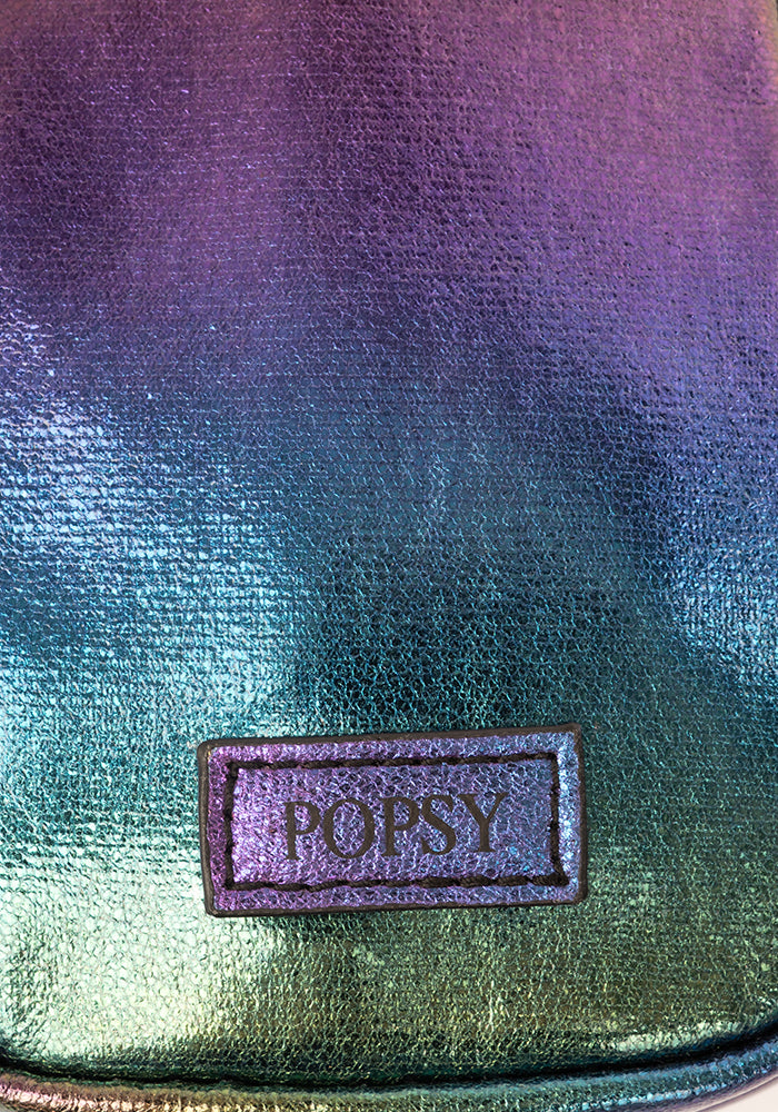 Second angle of Rainbow Metallic Phone Pocket Bag