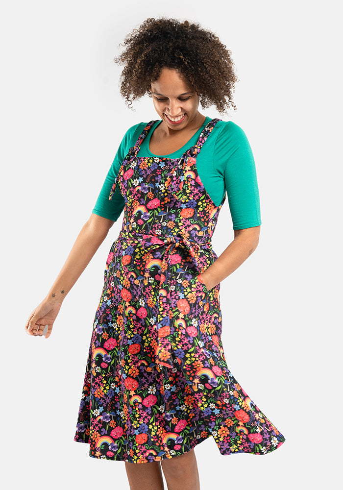 Fifth angle of Tamar Rainbow Garden Print Pinafore