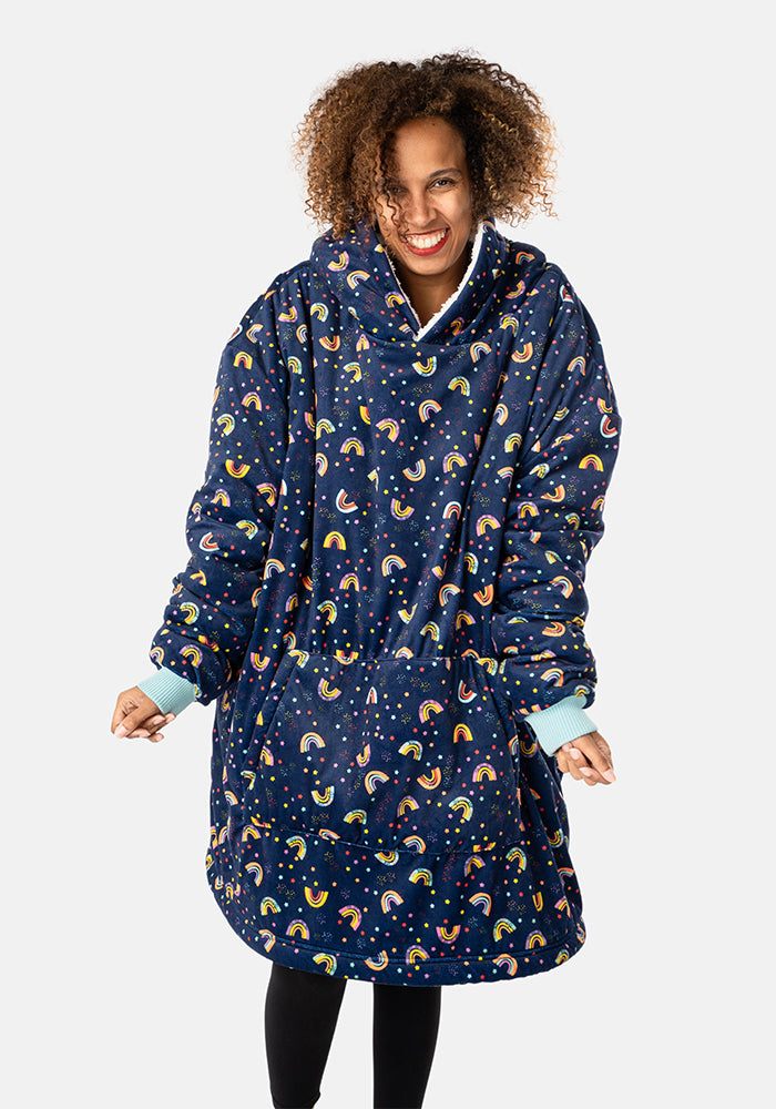 Popsy Pop-On Oversize Rainbow Print Hoodie