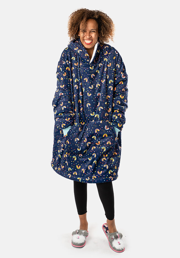 Popsy Pop-On Oversize Rainbow Print Hoodie