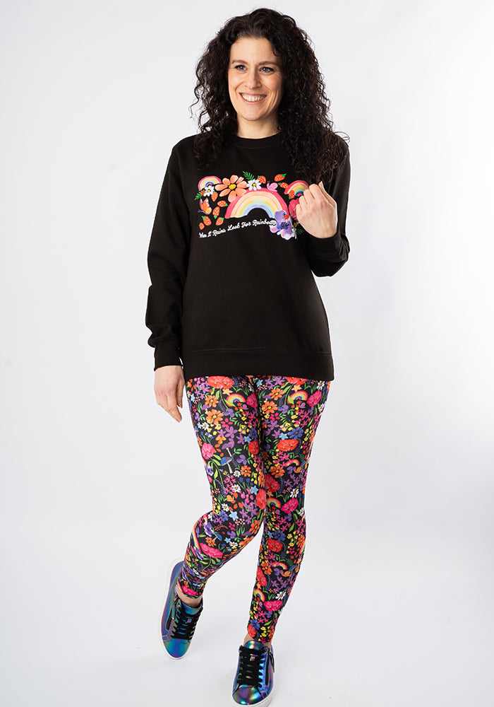 Third angle of Rainbow Print Sweatshirt (Black)