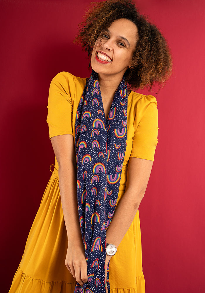 Rainbow Conversational Print Scarf