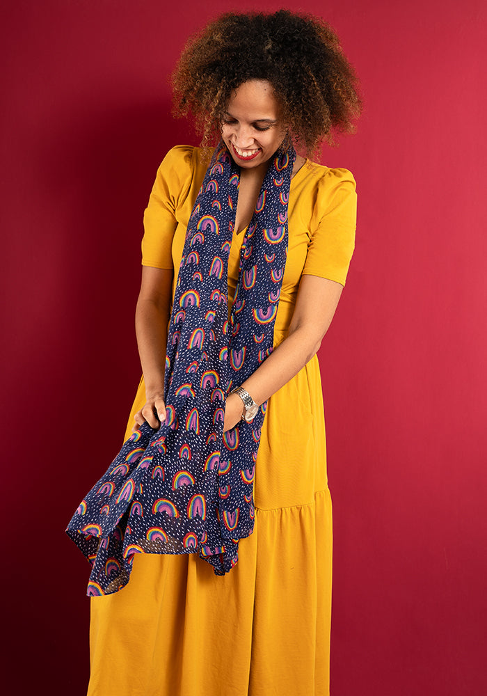 Rainbow Conversational Print Scarf